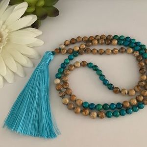 6mm Chrysocolla Stone Mala Necklace